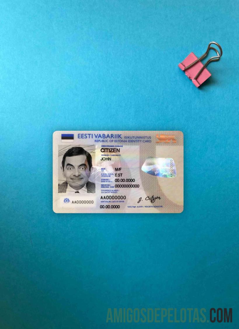 Estonia ID olhar de foto frente exemplo